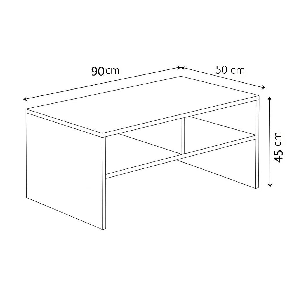 طاولة استقبال 90×50×45 سم - أبيض - AZH-00027
