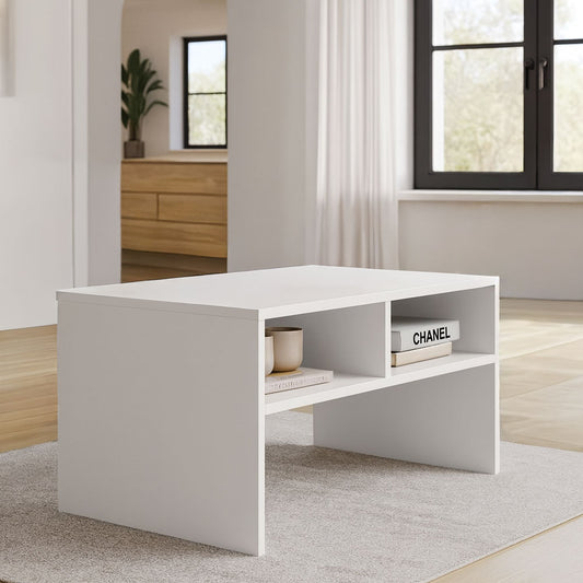 طاولة استقبال 90×50×45 سم - أبيض - AZH-00027
