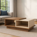 طاولة استقبال 90×42×50 سم - أبيض وخشبي - AZH-00028
