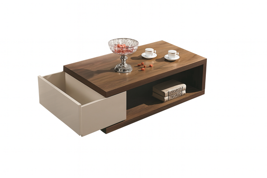 طاولة استقبال 90×30×50 سم - خشبي و أبيض - AZH-00031
