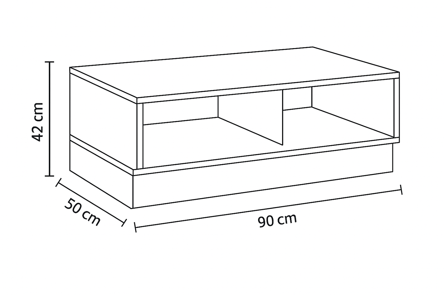 طاولة استقبال 90×42×50 سم - أبيض - AZH-00032
