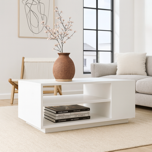 طاولة استقبال 90×42×50 سم - أبيض - AZH-00032
