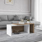 طاولة استقبال 75×45×45 سم - أبيض وخشبي - AZH-00036
