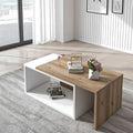 Reception Table, 75  × 45 × 45 cm - White and Wooden - AZH-00036