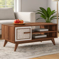Reception Table, 110  × 60 × 40 cm - White and Wooden - AZH-00039