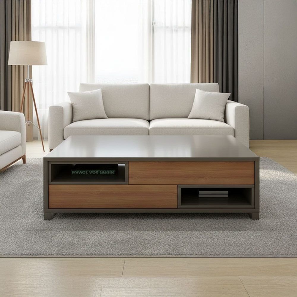 طاولة استقبال 100×50×40 سم - خشبي ورمادي - AZH-00043
