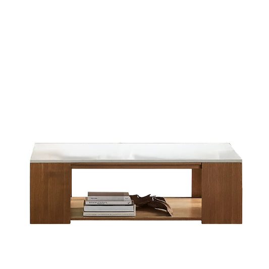 ترابيزة استقبال 120×50×50 سم – أبيض وخشبي – AZH-00051
