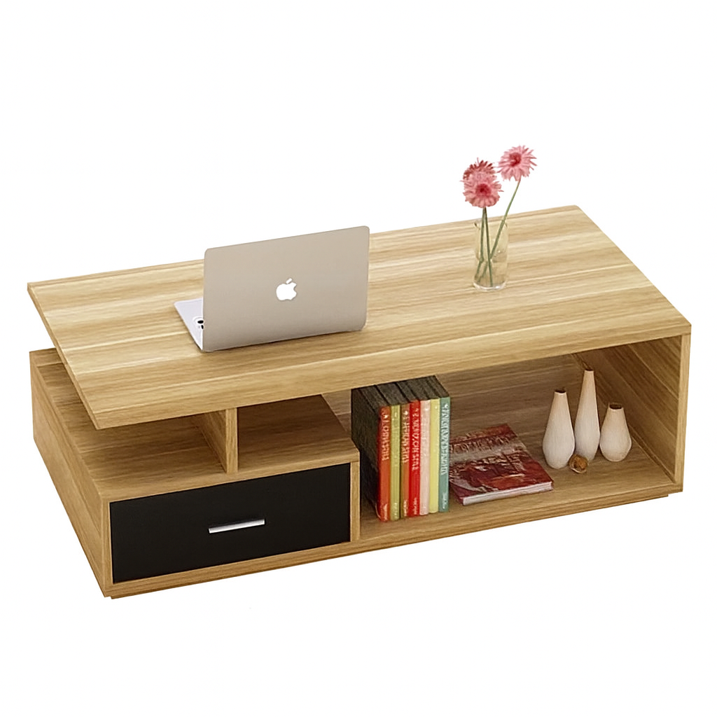 طاولة استقبال 100×50×40 سم - خشبي و أسود - AZH-00052
