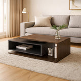 طاولة استقبال 100×50×40 سم - خشبي وأسود - AZH-00055
