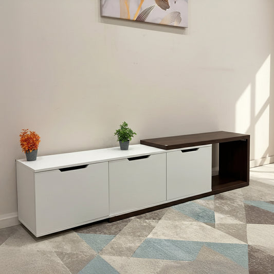 TV Table, 180 × 45 × 40 cm - brown and white - TV Stand-1