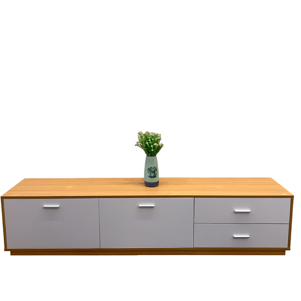 TV Table, 200 × 40 × 40 cm - Wooden and White - TV Stand-2