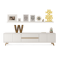TV Table, 180 × 40 × 55 cm - White and Wooden - AZ30067
