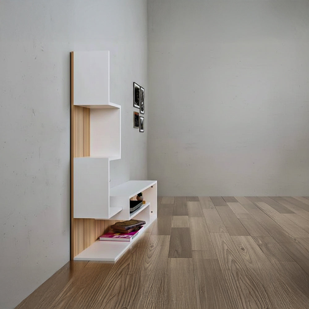 TV Table, 150 × 40 × 120 cm - Wooden and White - AZ30068