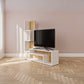 TV Table, 150 × 40 × 120 cm - Wooden and White - AZ30068