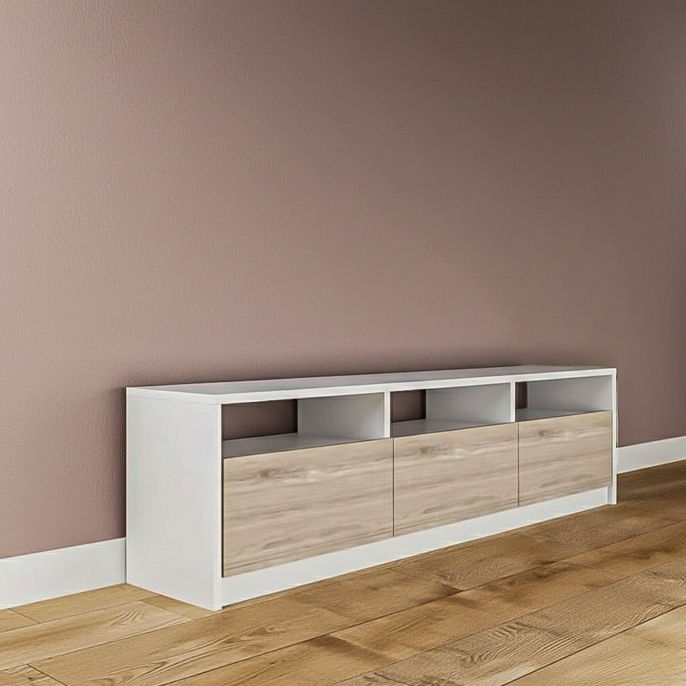 طاولة تلفزيون، 160 × 30 × 45 سم - خشبي وأبيض - AZ30069
