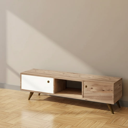 TV Table, 140 × 40 × 40 cm - Wooden and White- AZ30070