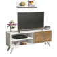 TV Table, 110 × 40 × 50 cm - Wooden and White - AZ30074