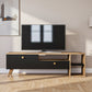 TV Table, 150 × 35 × 45 cm - Black and Wooden - AZ30077