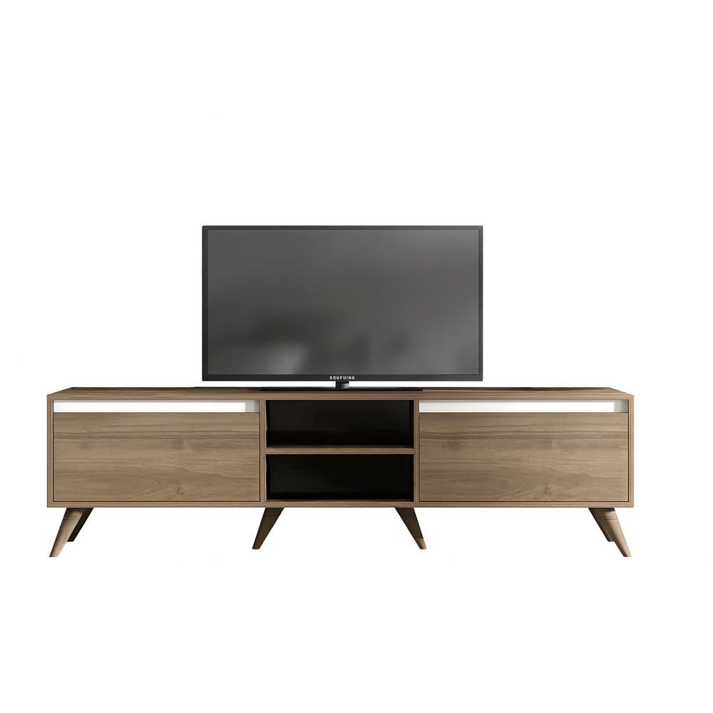 TV Table, 140 × 30 × 50 cm - Wooden and White - AZ30078