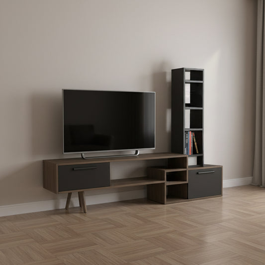 طاولة تلفزيون 167×30×133 سم – بني ورمادي – AZ30080