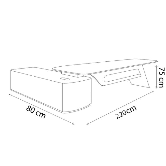 مكتب 220×80×75 سم – بني – AZ12101