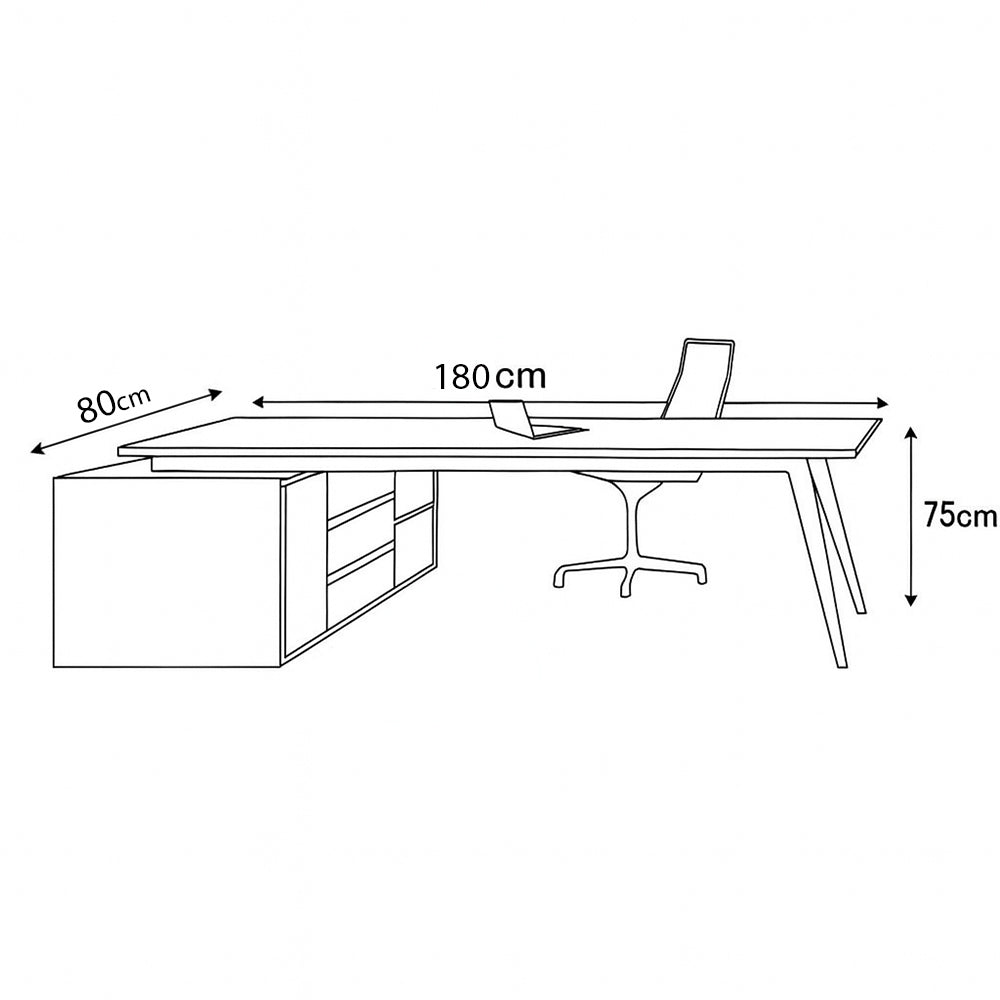 مكتب 180×80×75 سم – خشبي وأبيض – AZ11181
