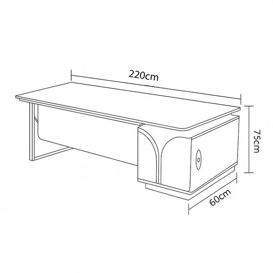 مكتب 220×60×75 سم – بيج وأبيض – AZ12103