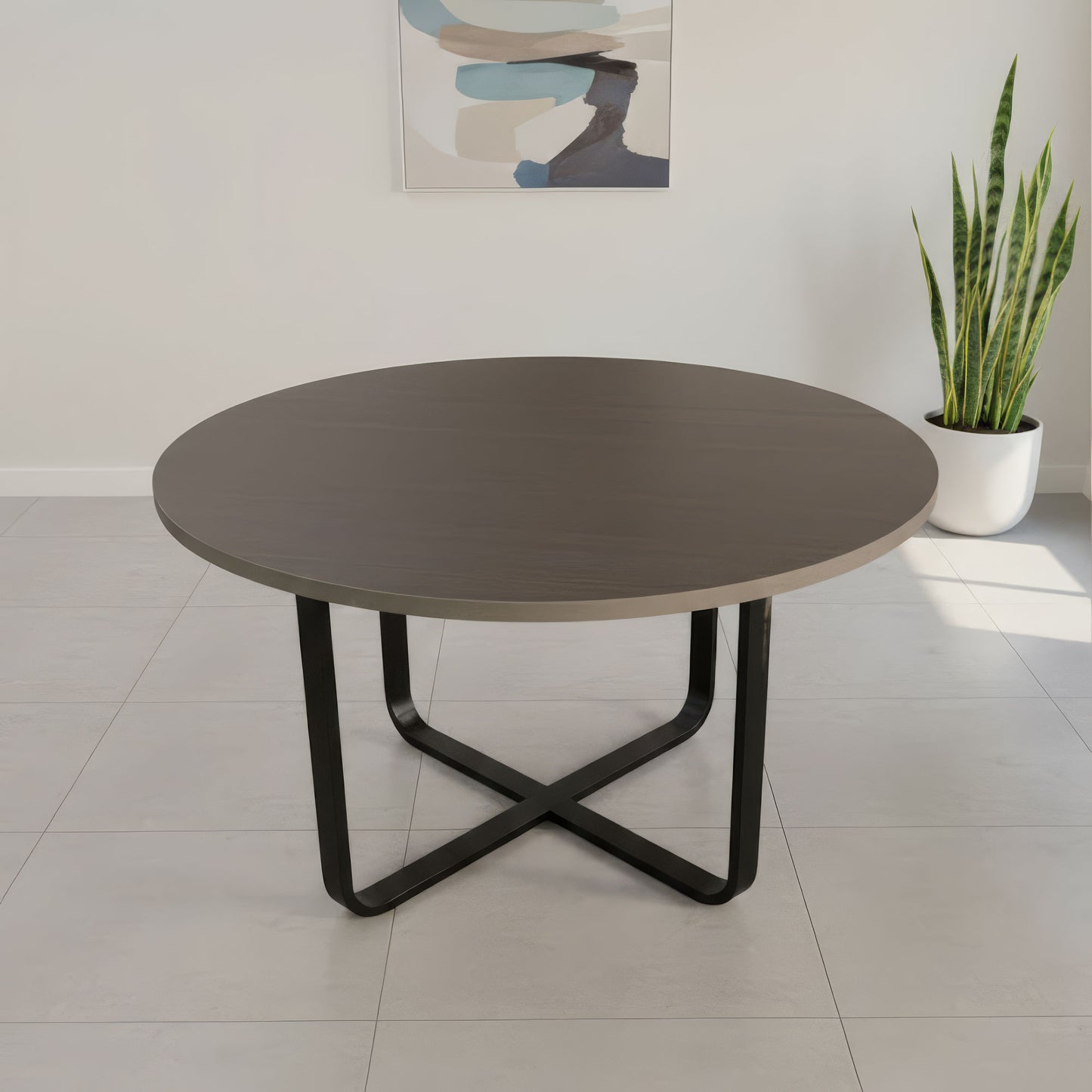 طاولة اجتماعات 120×120×75 سم – بني – AZ50056