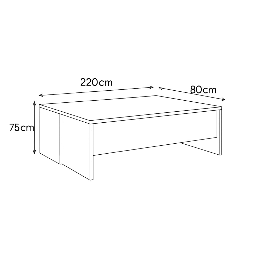 Manager's Desk 75*220*80 CM - Brown - AZ120146
