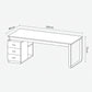 Desk 75 x 220 x 80 cm - White - AZ11186