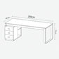 Desk 75 x 200 x 80 cm - White - AZ11185