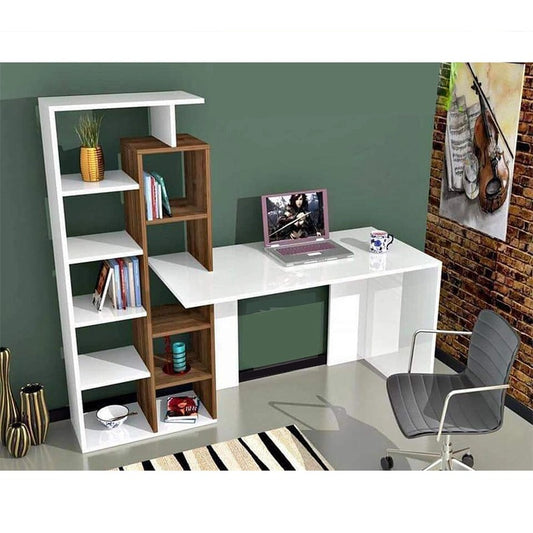Desk 140 x 50 x 130 cm - White and Brown - AZ1010