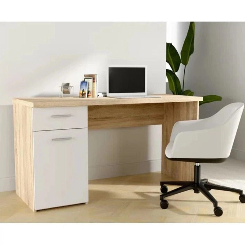 Desk 120 x 45 x 74 cm - Beige and White - AZ1054