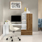 Desk 140 x 50 x 140 cm - Brown and White - AZ1072