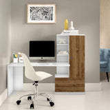 Desk 140 x 50 x 140 cm - Brown and White - AZ1072