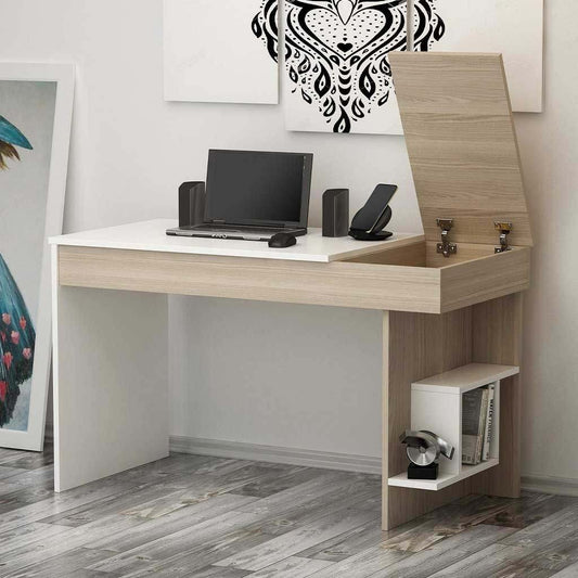 Desk 120 x60 x75 cm - wooden and  white - AZ1097