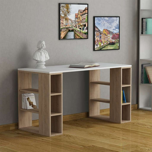 Desk 120 x 50 x 75 cm - Beige and White - AZ1074