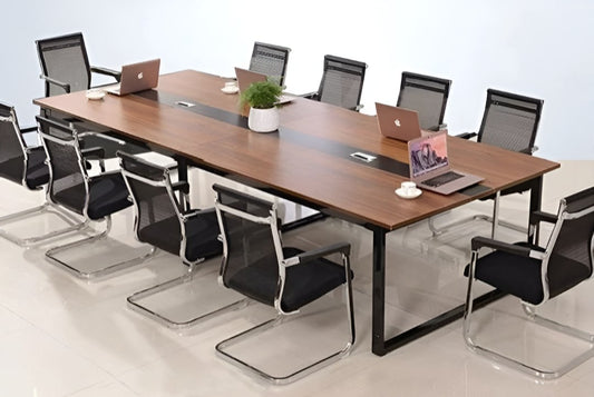 Meeting table 240x 120x75 cm - wooden and black- AZ1141