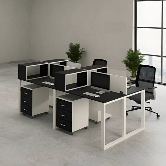 محطة عمل بمقاس 240 × 120 × 80 سم - بيج وأسود - AZ1149
