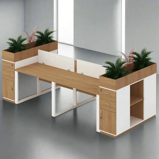 محطة عمل بمقاس 240 × 120 × 80 سم - بيج وأبيض - AZ1150
