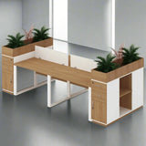 محطة عمل بمقاس 240 × 120 × 80 سم - بيج وأبيض - AZ1150
