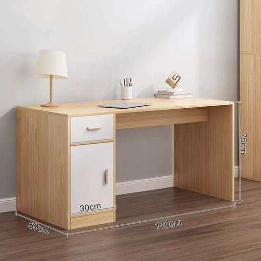 Desk 100 x 80 x 75 cm - White and wooden - AZ1167