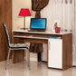 مكتب بمقاس 120 × 60 × 75 سم - أبيض وخشبي - AZ1174