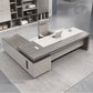 Manager's desk 220 x 160 x 80 cm - wooden and white- AZ1202
