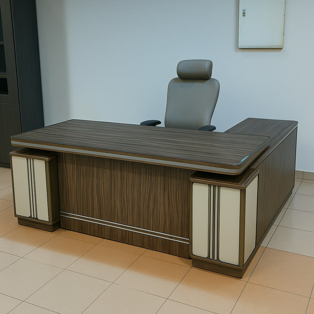 مكتب 200×80×75 سم - بني وأبيض - AZ50006