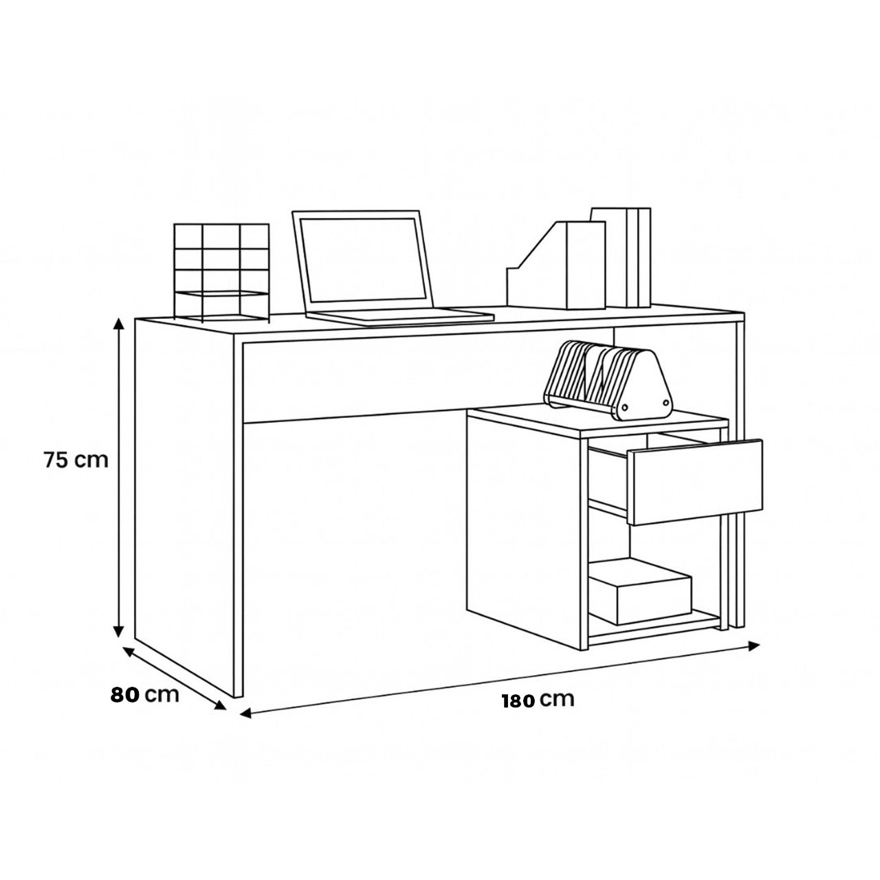 مكتب 180×80×75 سم – أبيض – AZ11176