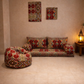 NUBI Majlis (1 base seat + 2 back cushions + 2 armrests + 2 panels + 1 bean bag pouf) - 200*60*60 cm – Various Colors