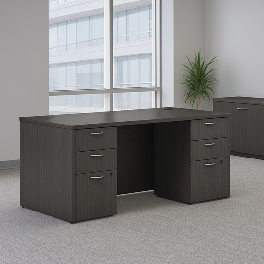 Desk 75 x 200 x 80 cm - Brown - AZ11145