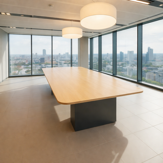 Meeting table 240 x 120 x 75 cm - Wooden and Black - AZ111123