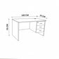Desk 140×70×75 cm + Attached Drawer Unit – Brown and White – AZ1007